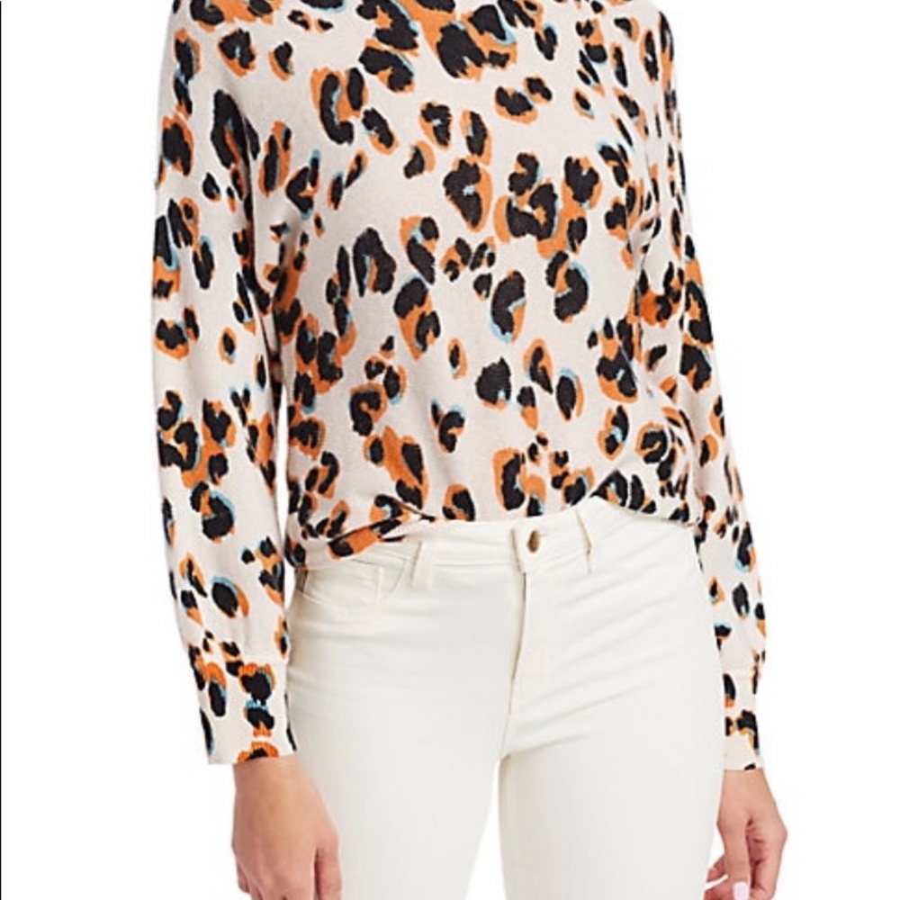 Nadaam 100% cashmere sweater, leopard print, Large